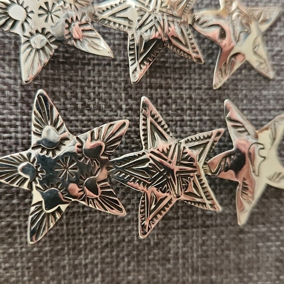 Gorgeous NWOT Native American Navajo Sterling Star Dangle Earrings ⭐️🎁 - Picture 3 of 11